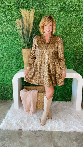Fierce Forever Brown Tiered Midi Dress - DR007BR