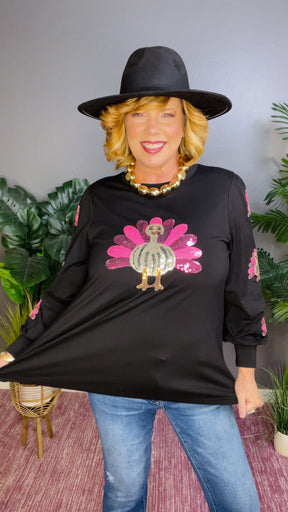 Shine On Turkey Sequin Top - S032BK