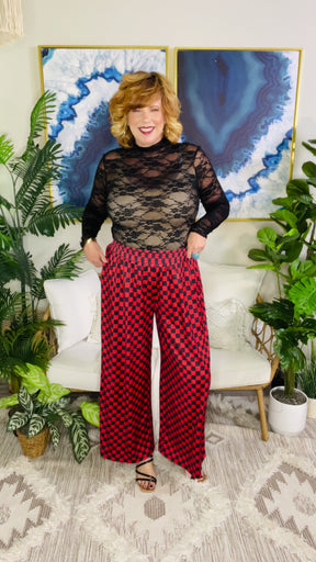 Ready Set Slay Checkered Pants - LW002RD