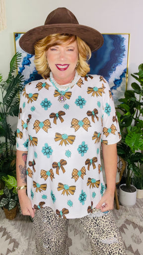 Bows And Blooms Top - LW006WH
