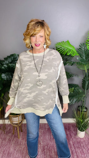 I Ran All Night Camo Top - S137CM