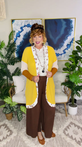 Golden Girl Waffle Cardigan - OT200YE