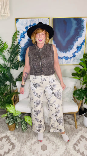Vintage Beauty Floral Print Jeans