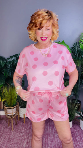 Chic Spotlight Pink Polka Dot 2 pc Set