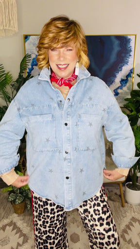 Lucky Star Denim Top/Shacket