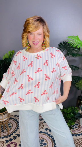 What's Crackin Lobster Waffle Knit Top