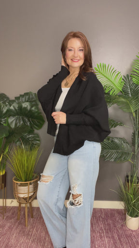 Softly Spoken Black Cardigan - OT075BK