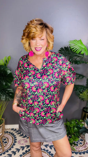 Lovely In Bloom Top - S729BK