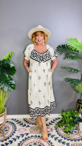 Isn't She Lovely Black Cream Dress - DR186CM