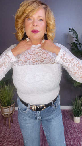 Giving Chic Vibes Long Sleeve Lace Top