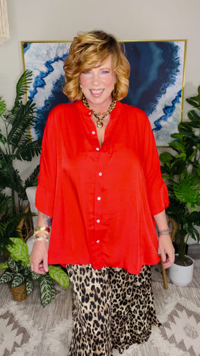 Sassy In Satin Red Top - S752RD