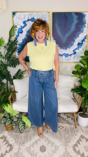 Just Add Stripes Wide Leg Jeans