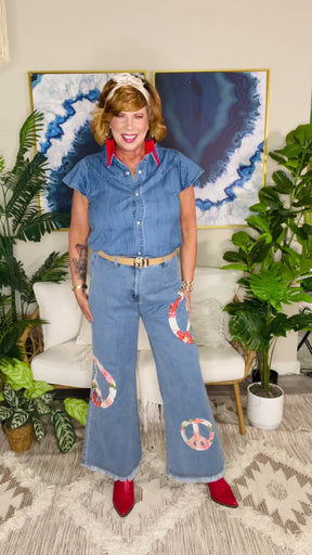 Peace Love And Denim Wide Leg Jeans