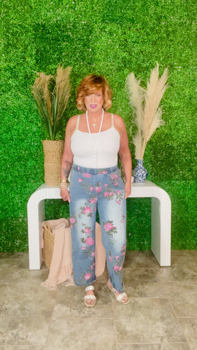 Morning Stroll Floral Print Jeans