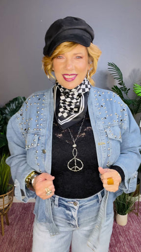 Chic In Denim Studded Jacket (2 Colors)