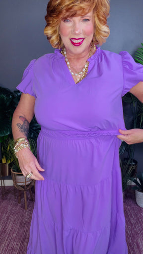 The IT Girl Lavender Tiered Maxi Dress