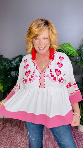 All You Need Is Love White Heart Top - S259WH