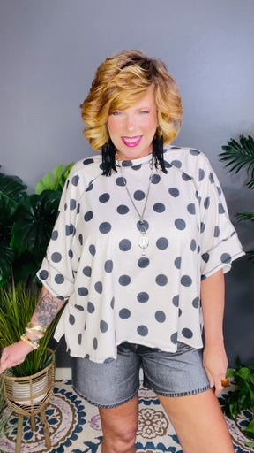 Dot to Dot Polka Print Boxy Tee - S740BW