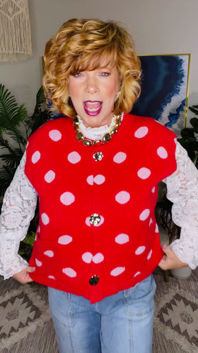 Red Hot Darling Sweater Vest