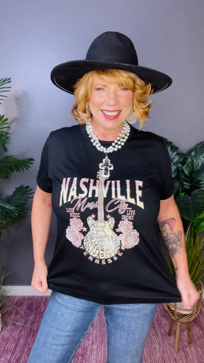 NASHVILLE MUSIC CITY Graphic Tee Shirt