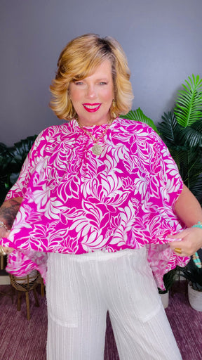 Make An Impact Pink Floral Top - S358PK