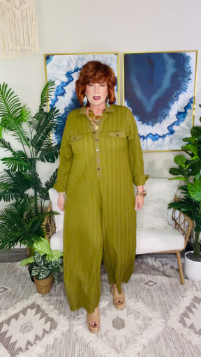 All That Sass Olive Jumpsuit - R030OL