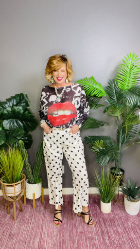 Dots On Repeat White Pants