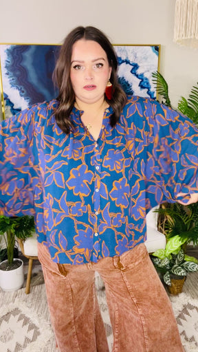 Autumn In The Air Indigo Top - T003IN