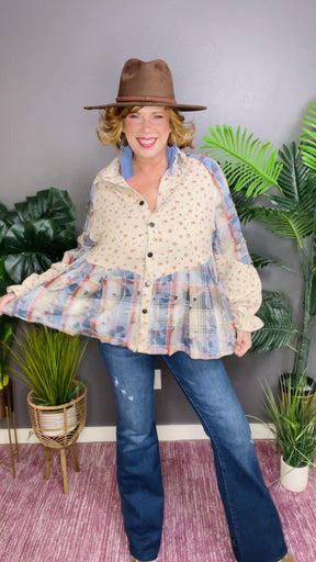 Simply Boho Blue Shacket - OT077BL