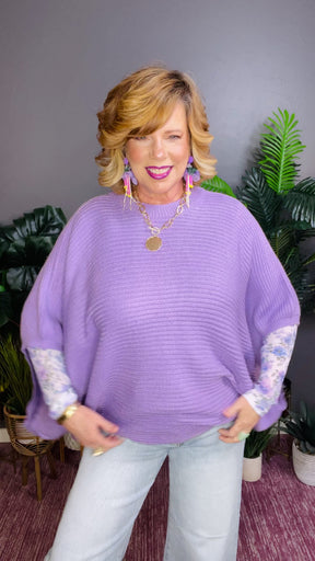 Spring Is In The Air Purple Poncho Top - S363PU