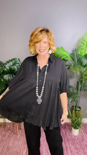 Small Town Girl Black Top - S284BK