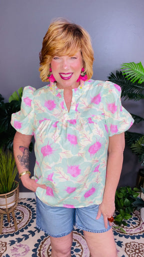 Main Street Muse Green Top