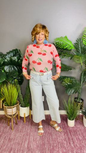 Casual Stripe Days Wide Leg Jeans