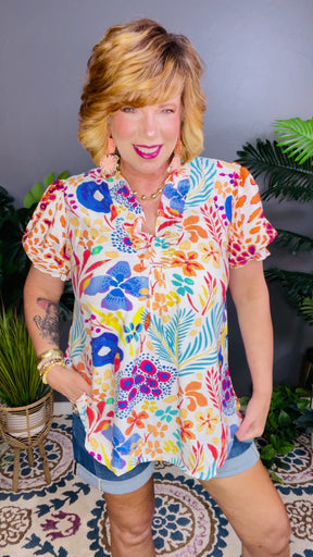 Floral Flare Top