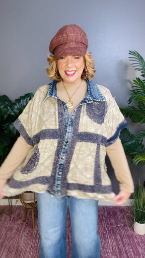 Free Spirit Denim Boho Top - S076DN