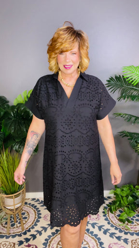 Coastal Charm Eyelet Dress (5 Colors)