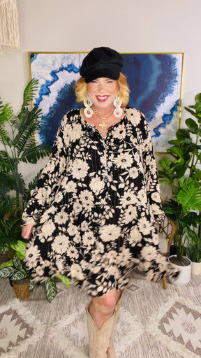 Timeless Blooms Dress - DR284BK