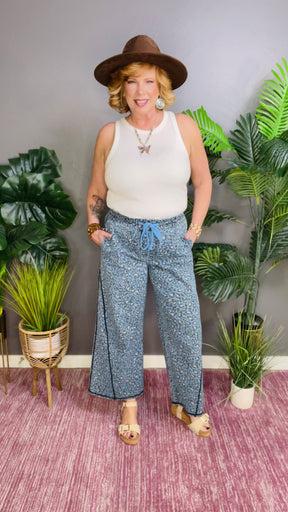 Calm But Savage Wide Leg Drawstring Jeans