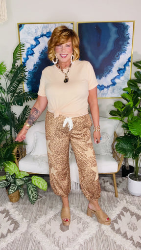 You're A Star Leopard Print Star Jogger Pants