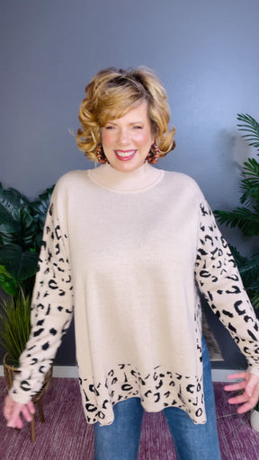 Born To Be Fierce Khaki Oversized Sweater