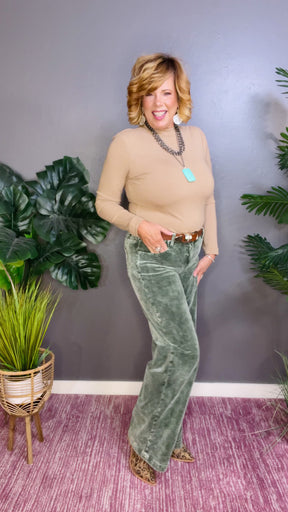Harper Full Size High Rise Wide Leg Corduroy Jeans
