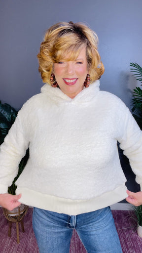 Warm And Fuzzy Ribbed Edge Plush Hoodie
