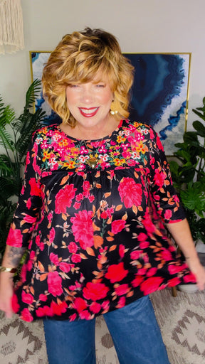 Wild About Roses Top - S977BK