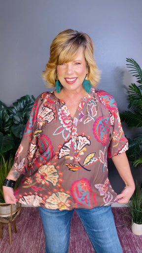 Southern Charm Brown Top - S050BR