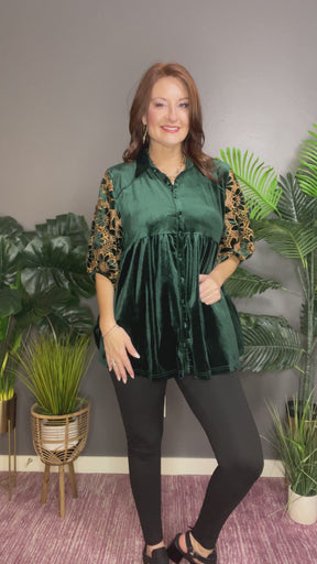 A Hint Of Fancy Velvet Top - S157HG