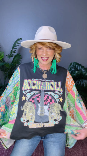 I Wanna Rock Flutter Sleeve Top - S117BK