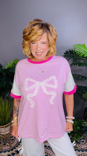Runaway Heart Embroidered Bow Top