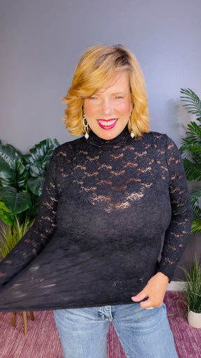 Cuteness Activated Black Lace Top