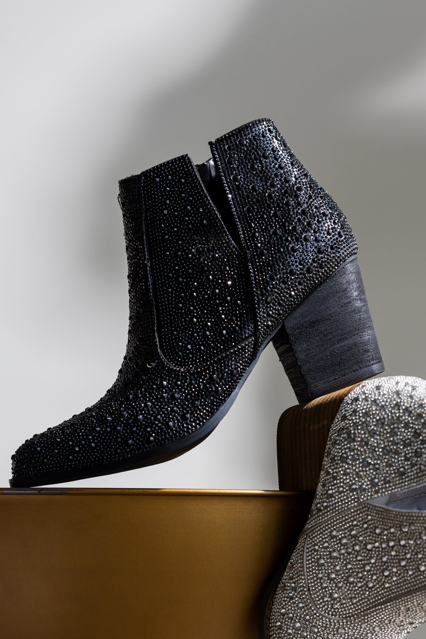 Shine Star Rhinestone Bootie in Black