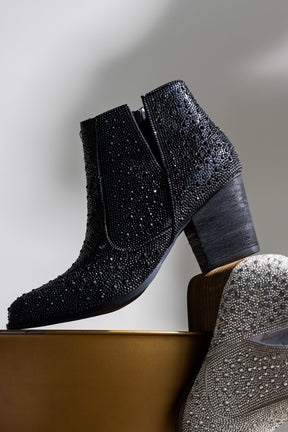 Shine Star Rhinestone Bootie in Black